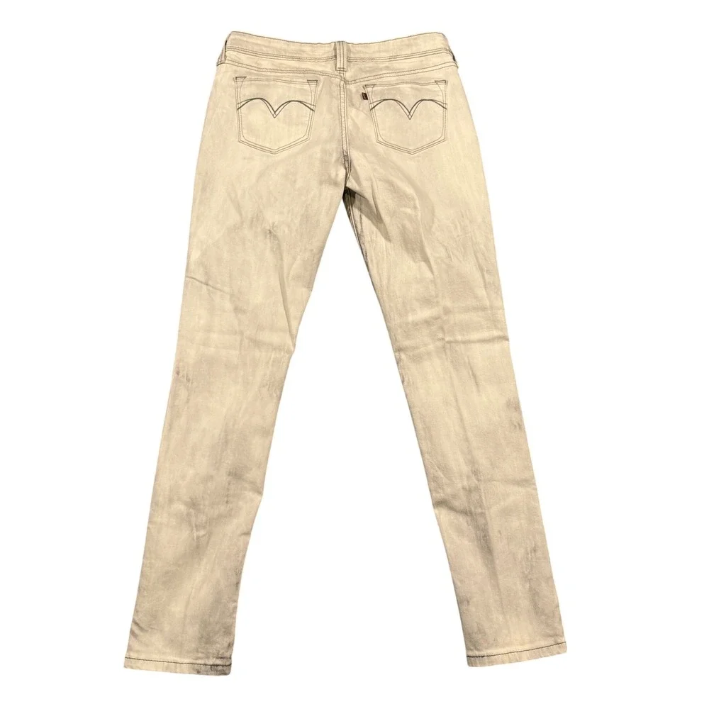 Levi's Mens Low Rise Skinny Acid Wash White Black Denim Jeans Size 36x30